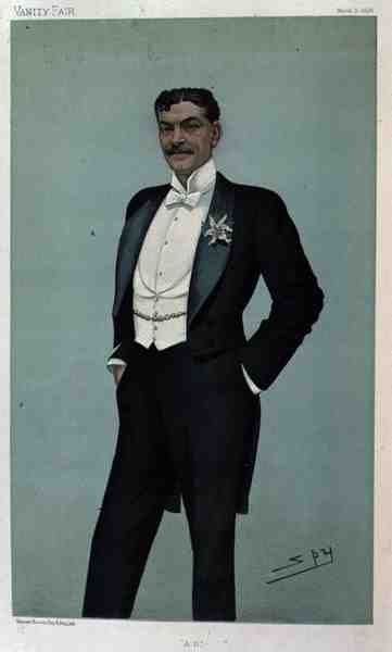"A.B.", en "spion"-tecknad serie av Arthur Bourchier (1863-1927) från Vanity Fair, 5 mars 1896 (lito i färg) av Leslie Matthew Ward