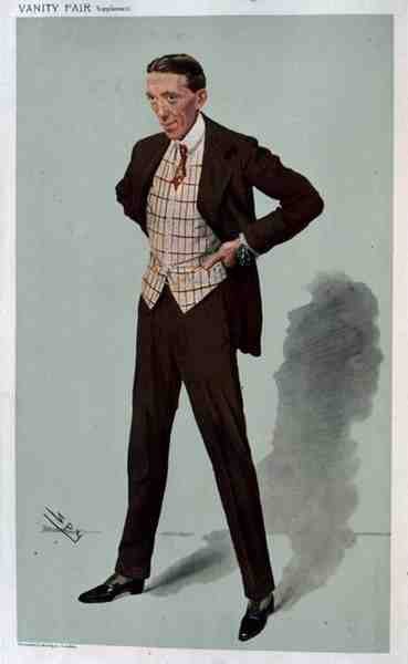 "Gerald", en "spion"-tecknad serie av Gerald du Maurier (1873-1934) från Vanity Fair, 25 december 1907 (lito i färg) av Leslie Matthew Ward