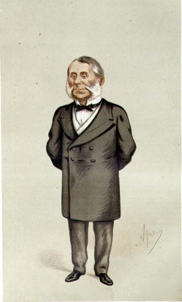 Sir Edward Watkin, "spion"-tecknad film från Vanity Fair, pub. 1875 av Leslie Matthew Ward