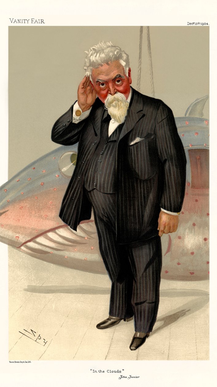 Sir Hiram Stevens Maxim - porträtt stående av Leslie Matthew (1851 1922) Ward