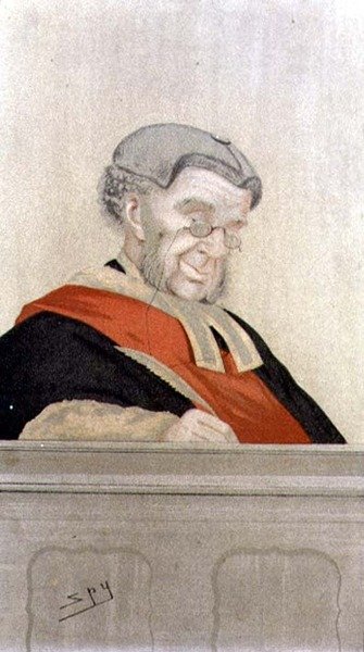 Galvanisk elektricitet: "Spion" tecknad serie av Sir William Robert Grove (1811-96) (lito i färg) av Leslie Matthew Ward