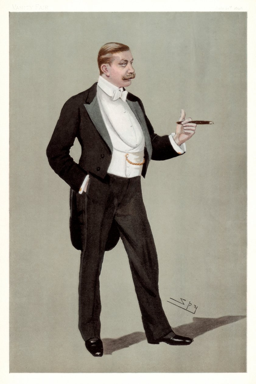 En tysk attaché, baron Hermann von Eckardstein, tysk diplomat, 1898. av Leslie Matthew Ward