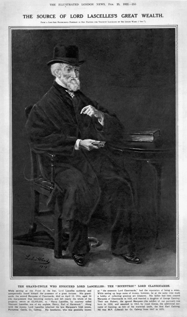 Hubert George de Burgh-Canning, 2:a markis av Clanricarde, 1919 av Leslie Matthew Ward