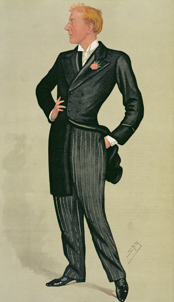 Herbert Beerbohm Tree (1852-1917), en spionkarikatyr från Vanity Fair, 12 juli 1890. av Leslie Matthew Ward