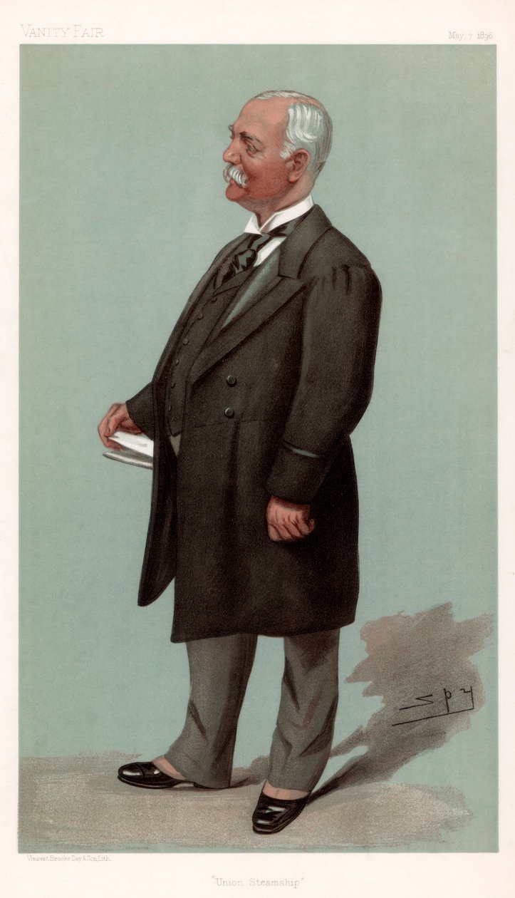 Union Steamship Sir Francis Henry Evans, brittisk affärsman och politiker, 1896. av Leslie Matthew Ward