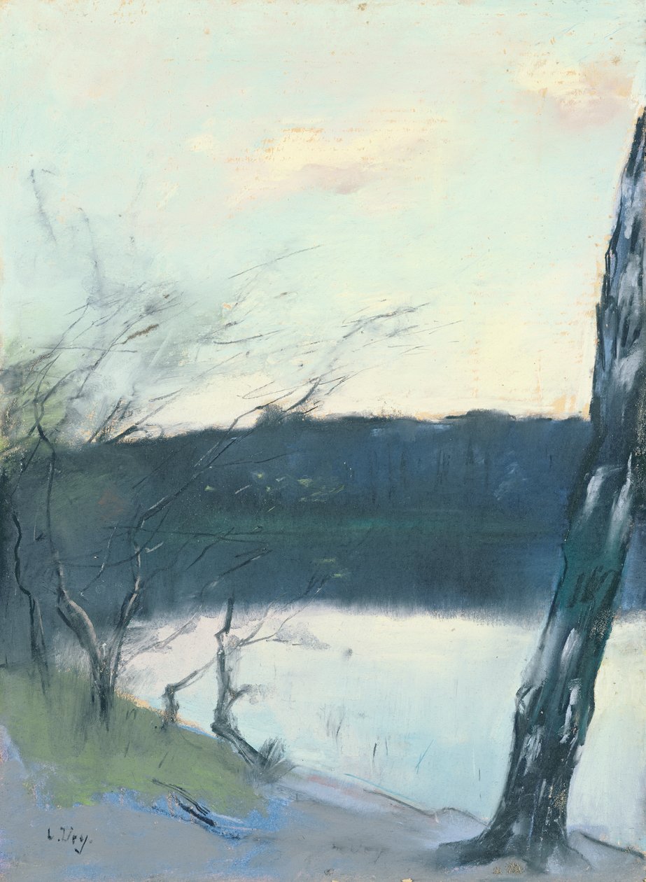 Landskap (pastell på duk) av Lesser Ury