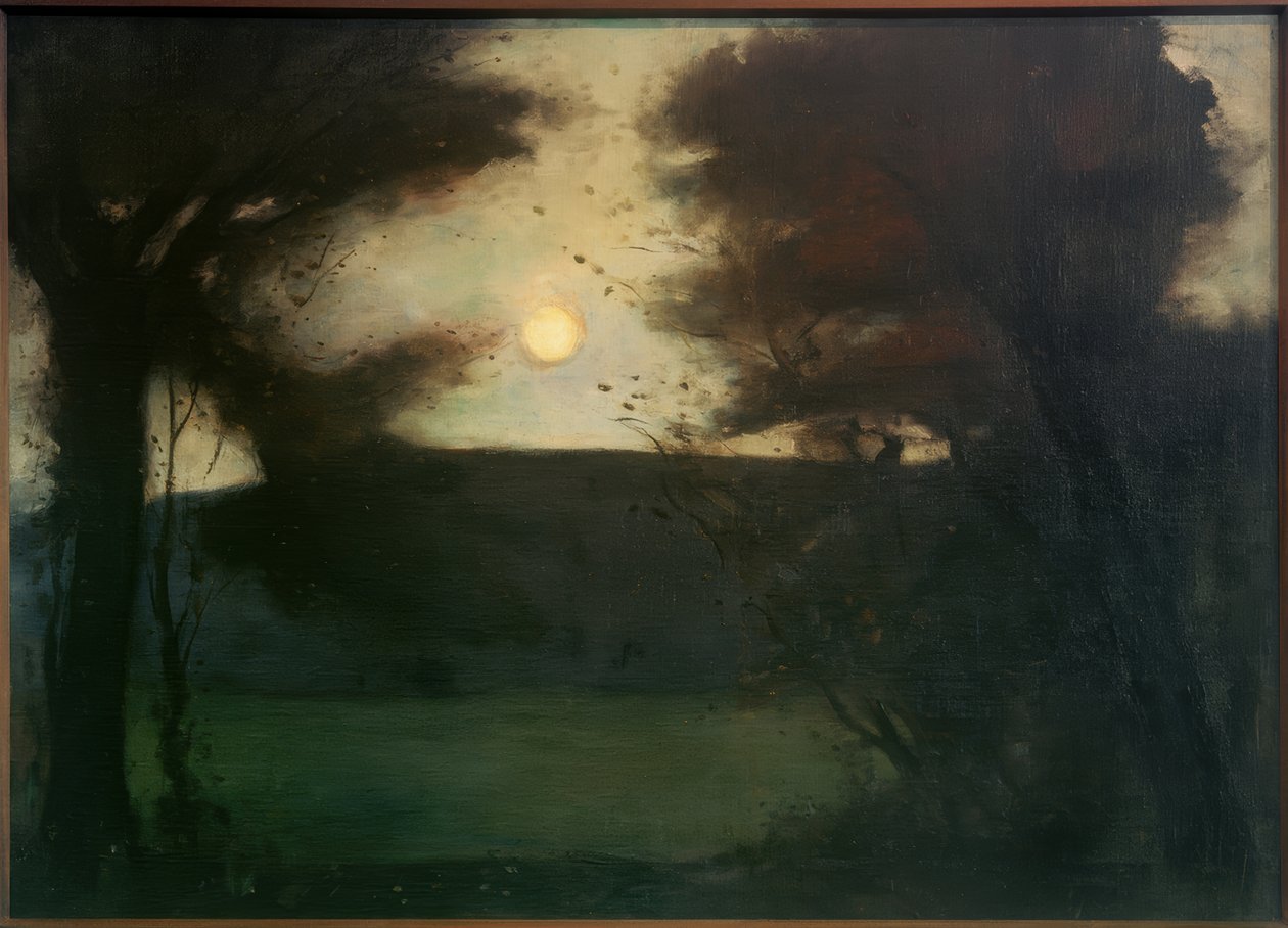 Månens uppgång över Grunewaldsee (månlandskap) av Lesser Ury