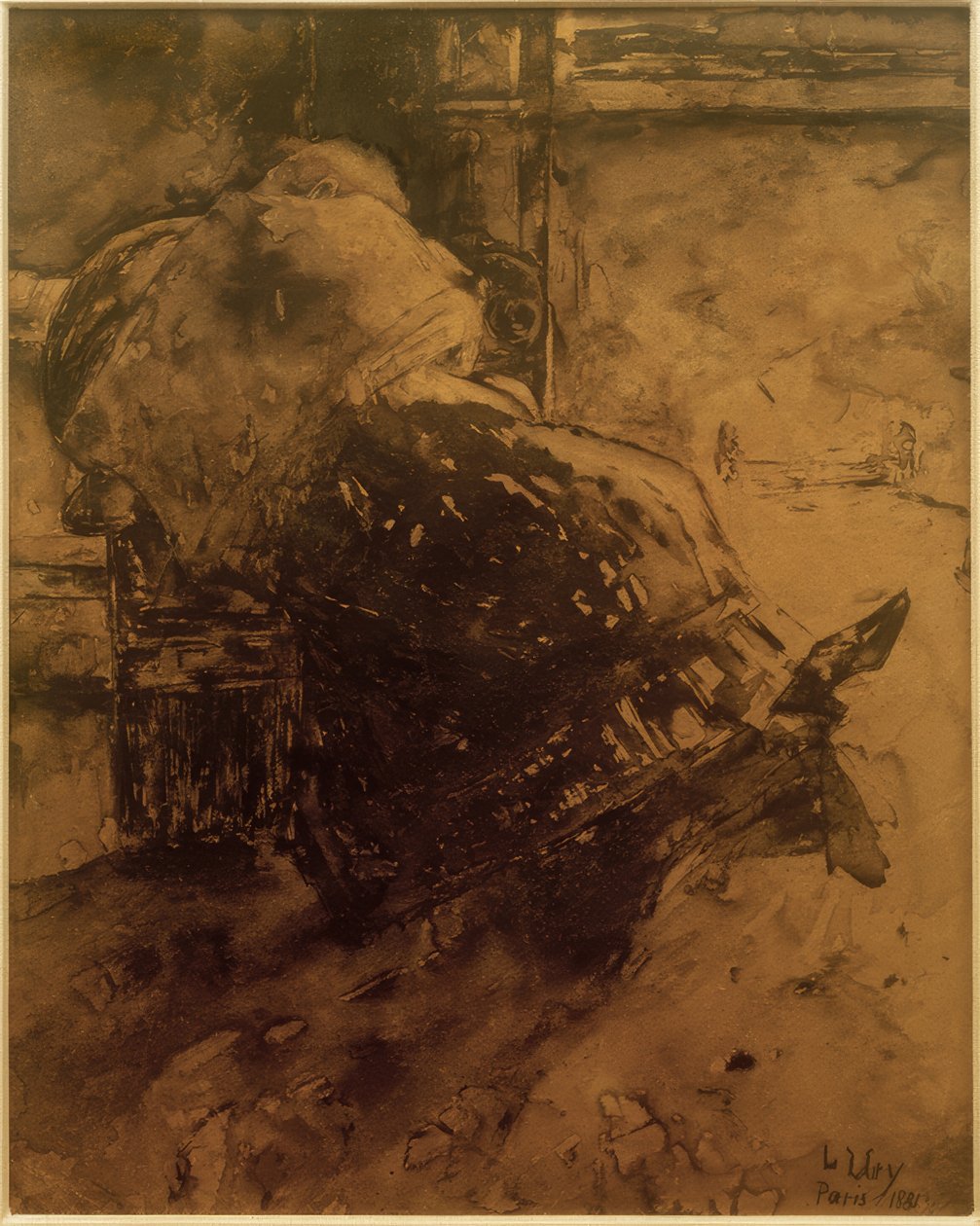 Kvinna vid eldstaden av Lesser Ury