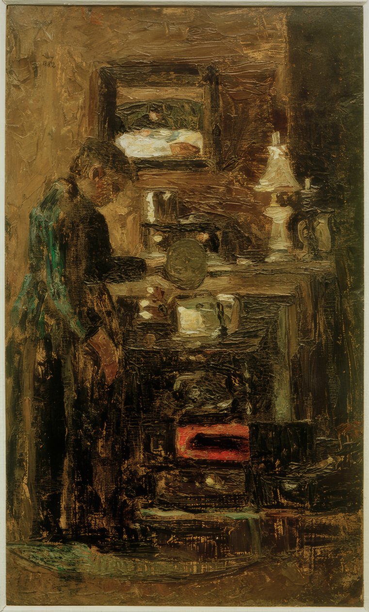 Kvinna vid köksspisen av Lesser Ury