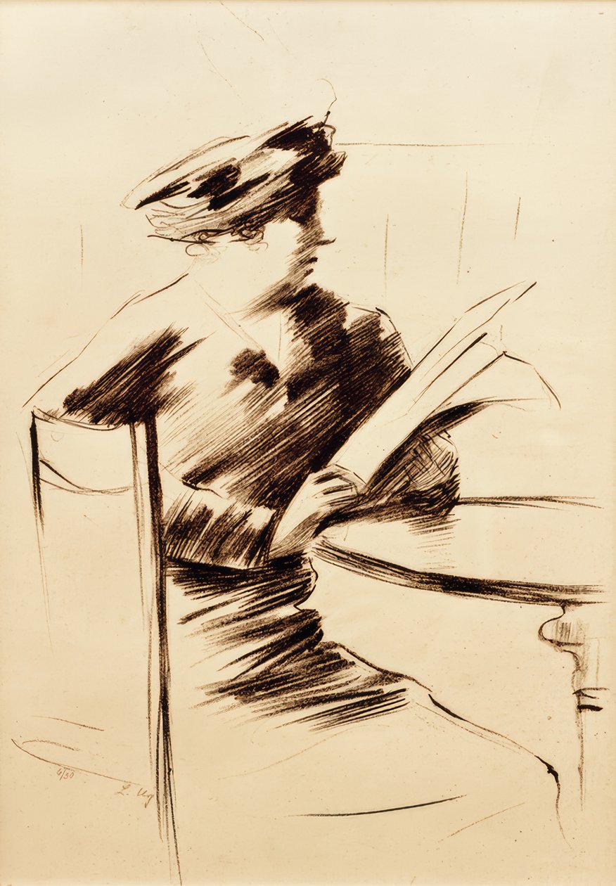 Läsa Lady in Coffee II av Lesser Ury