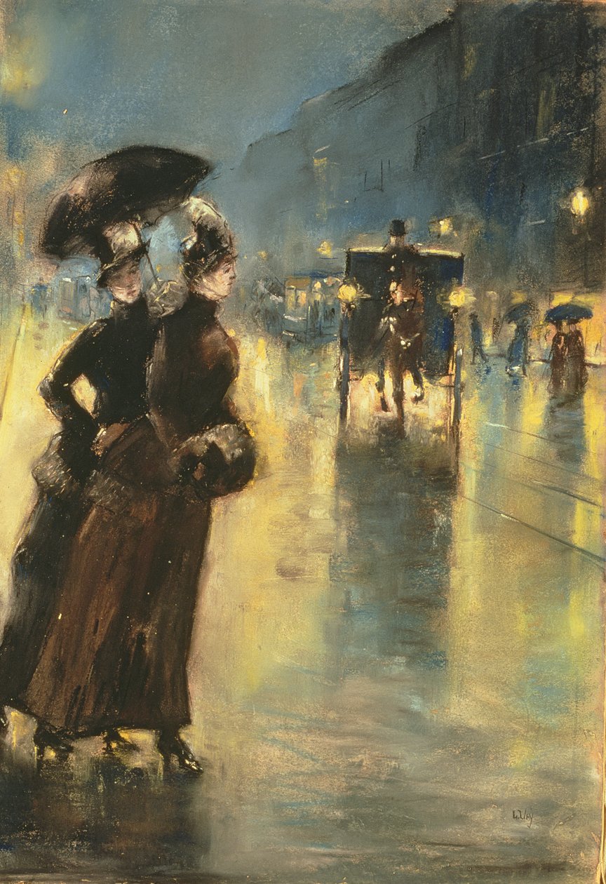 Ljus om natten, 1889 av Lesser Ury