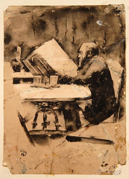 Man i café av Lesser Ury
