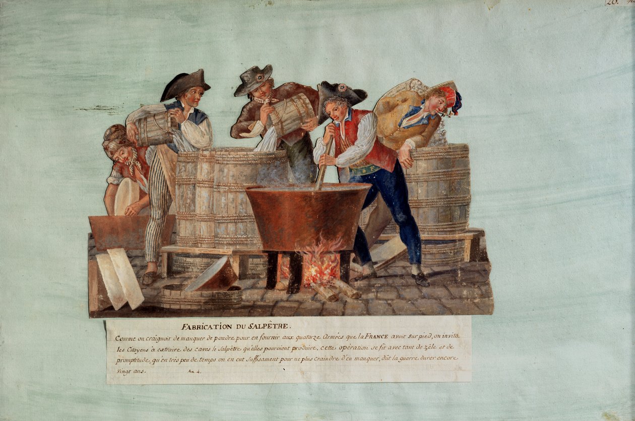 Att göra salpeter (gouache på kort) av Lesueur Brothers
