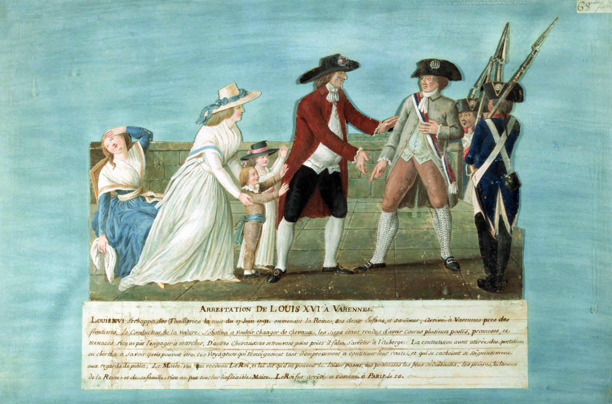 Gripandet av Ludvig XVI och hans familj i Varennes, 21 juni 1791 av Lesueur Brothers