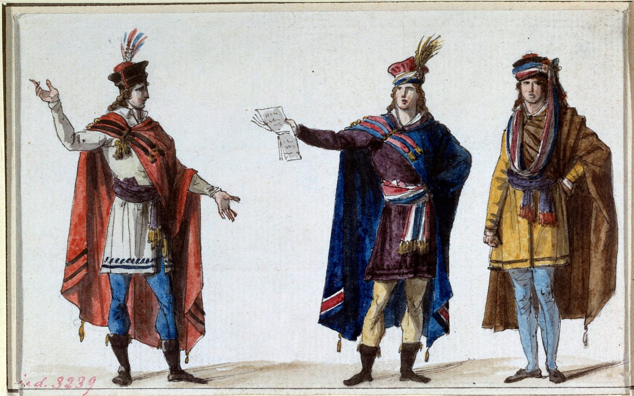 Franska revolutionen: kostymer för republikanska domare. Tryck av bröderna Lesueur av Lesueur Brothers