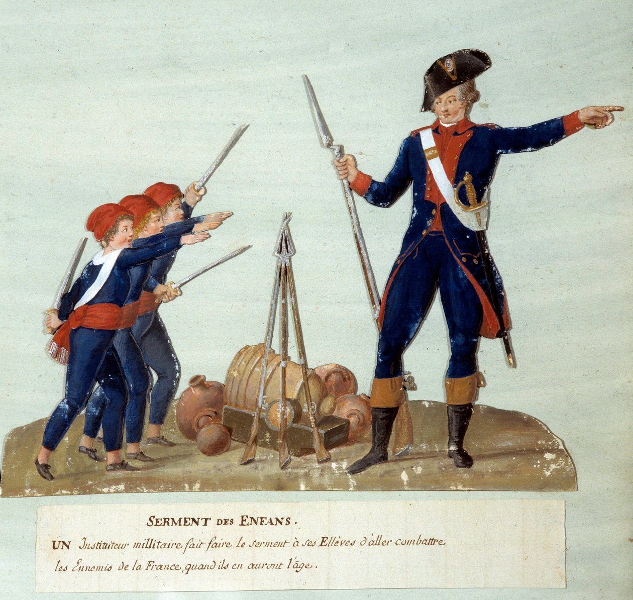 Franska revolutionen 1789: Barnens ed. Gouache des freres Lesueur (1700-talet). Paris, Musée Carnavalet av Lesueur Brothers