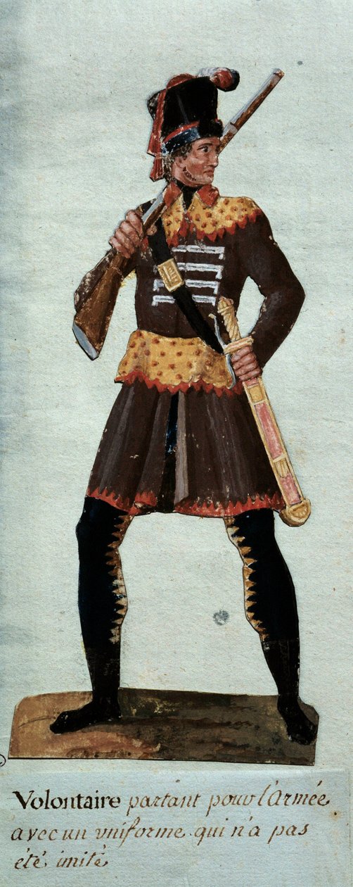 Franska revolutionen "" frivillig avgång för armén"" Gouache av bröderna Lesueur (1700-talet) Paris, Carnavalet Museum av Lesueur Brothers