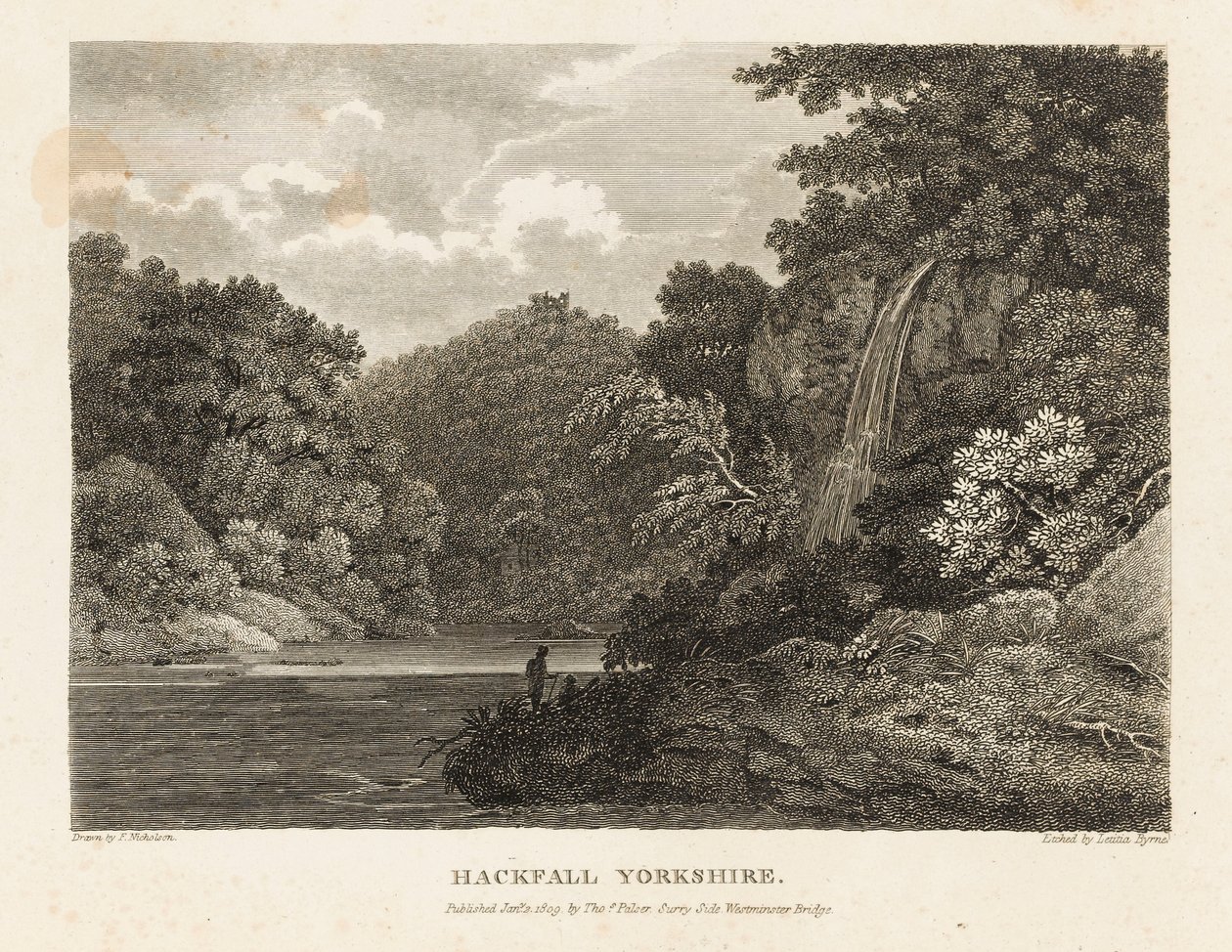 Hackfall, Yorkshire (gravyr) av Letitia Byrne