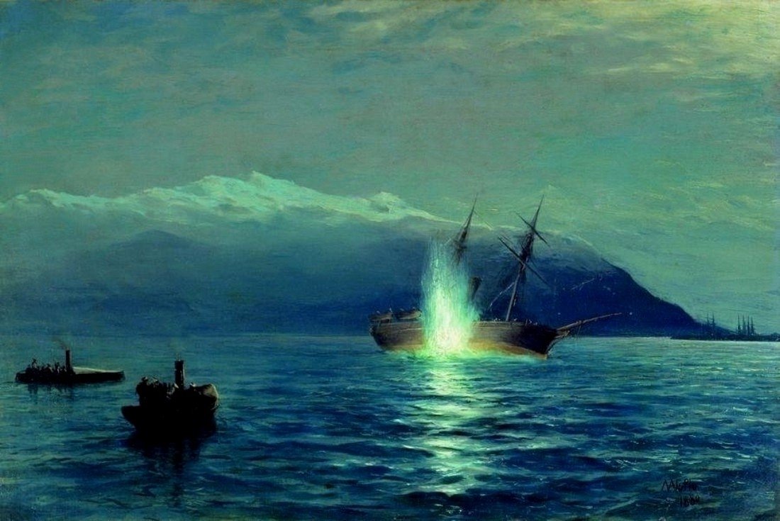 The sinking of the Turkish steamer av Lev Feliksovich Lagorio