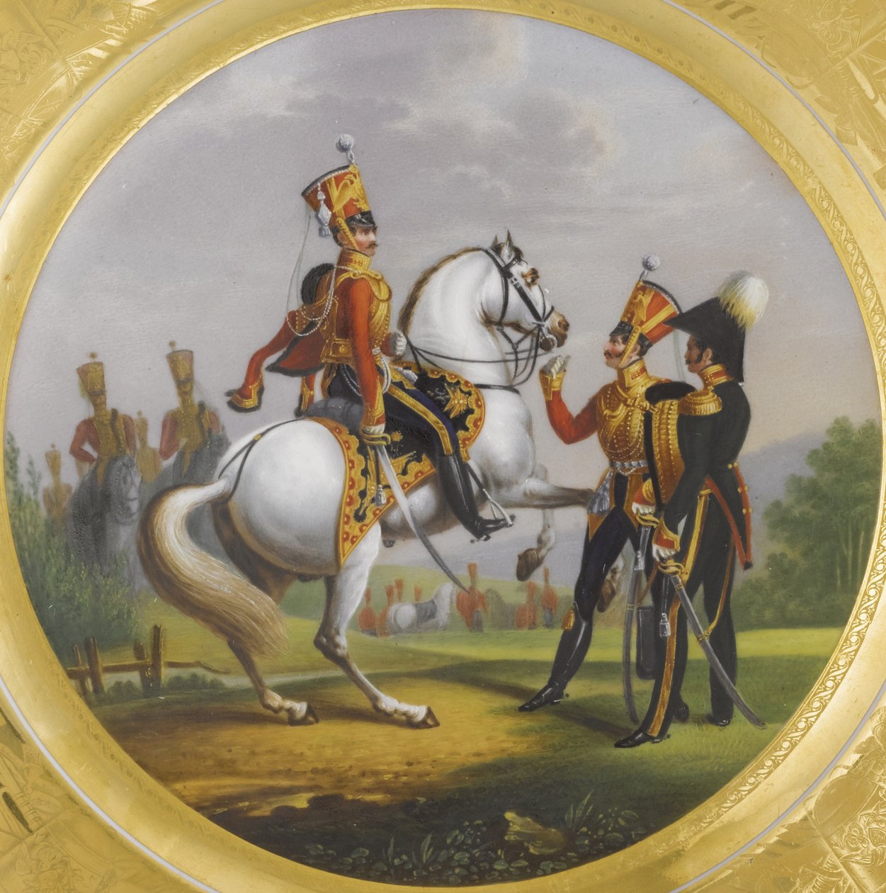 Överstyrman och underofficer vid livgardets husarregemente, 1829 av Lev Alexandrovich Belousov