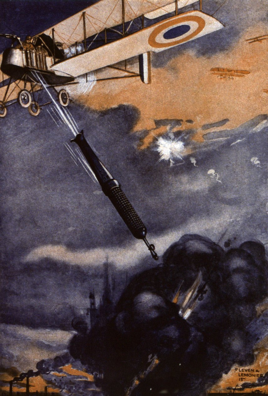 WW1: bomb som avfyras av ett flygplan av Leven & Lemonier
