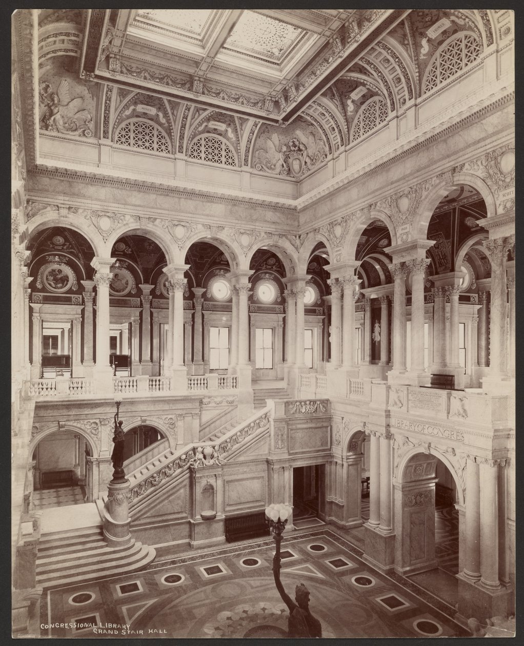 Kongressens bibliotek: Stora trapphallen av Levin C. Hardy