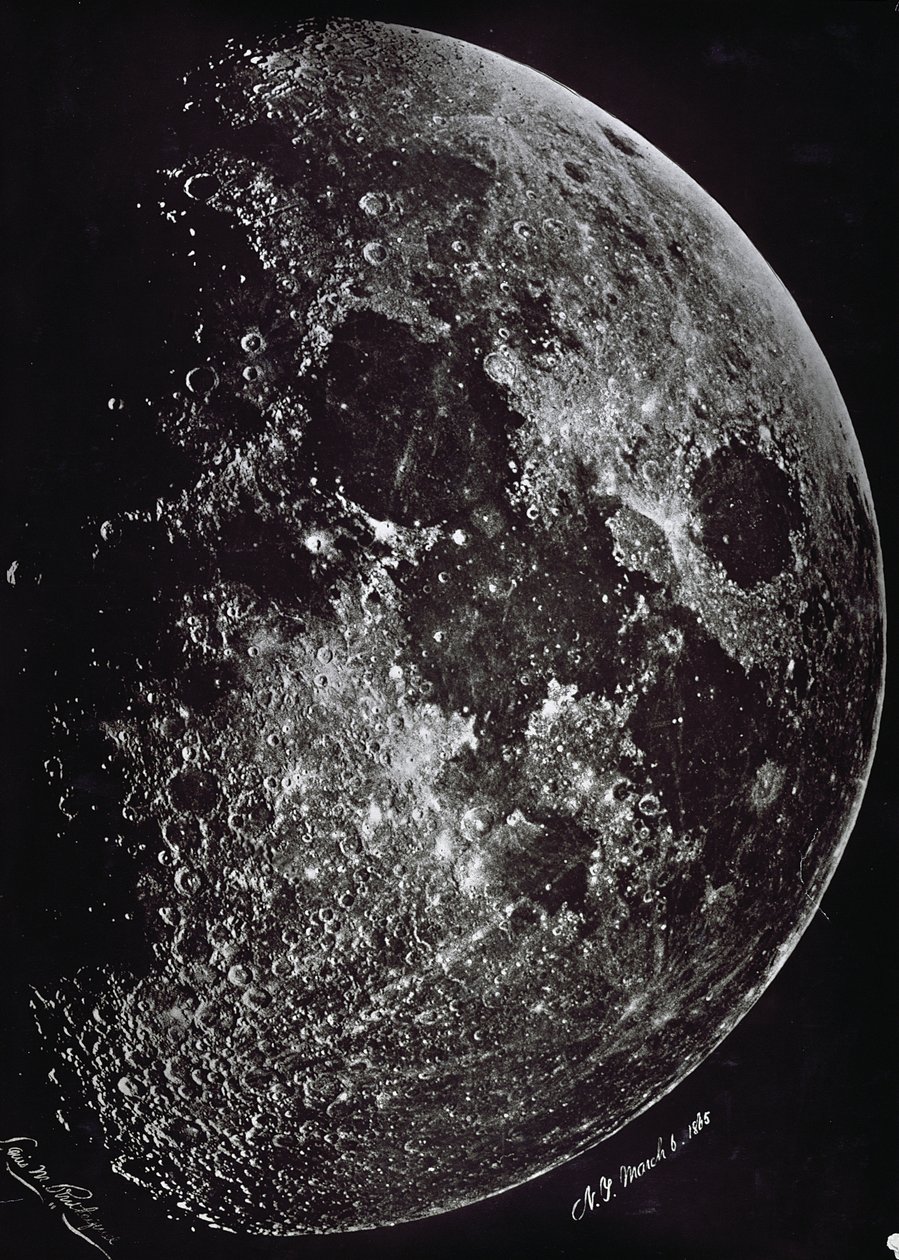 Fotografi av månen 1865 av Lewis M. Rutherford