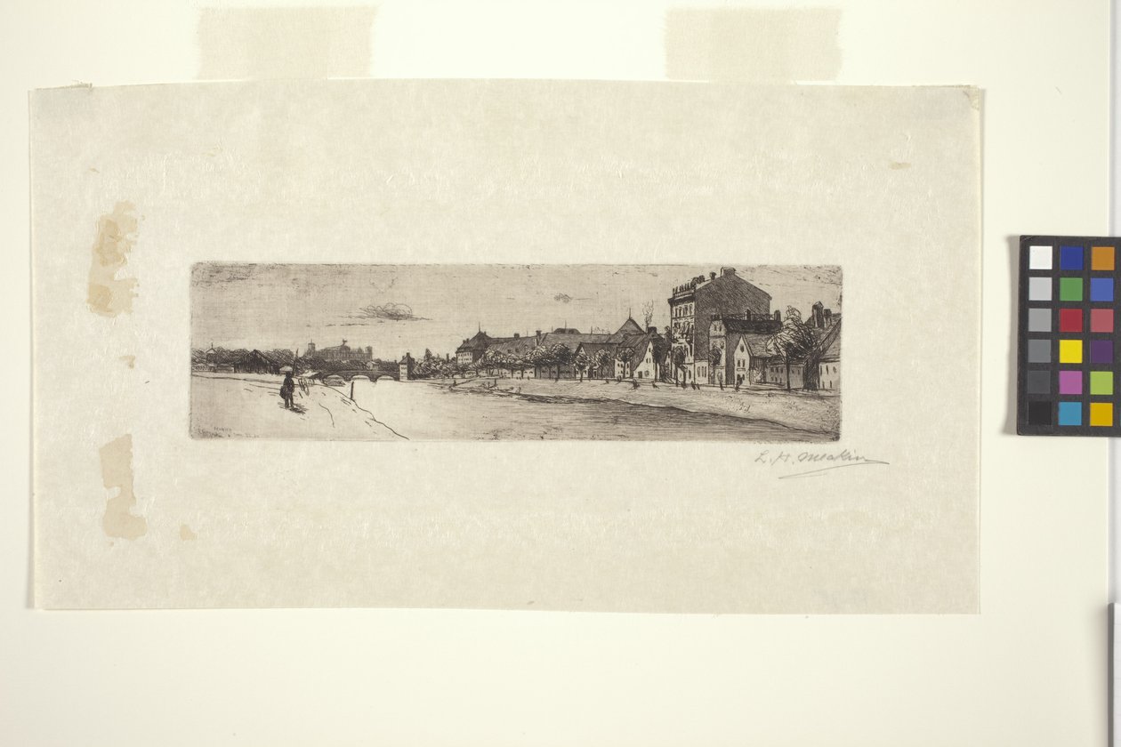 Floden Isar (bläck) av Lewis Henry Meakin