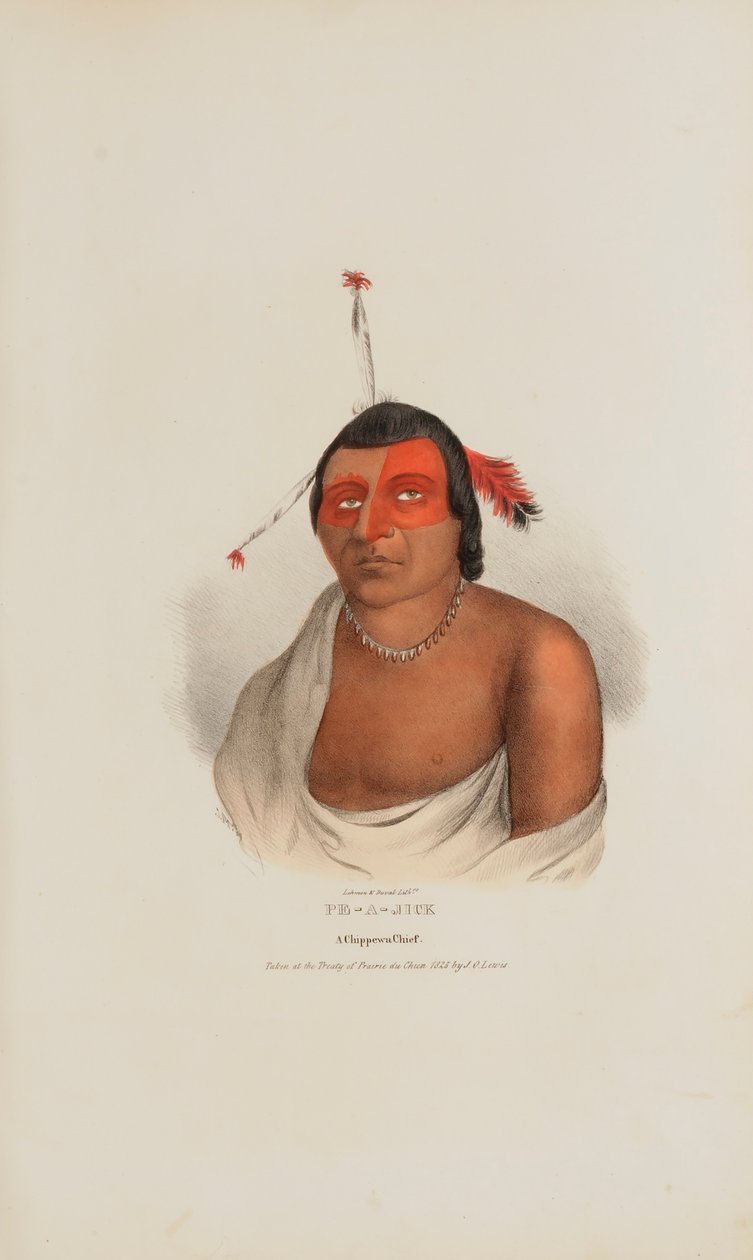 PE-A-JICK; En Chippewa-hövding, från The Aboriginal Portfolio av Lewis, James Otto