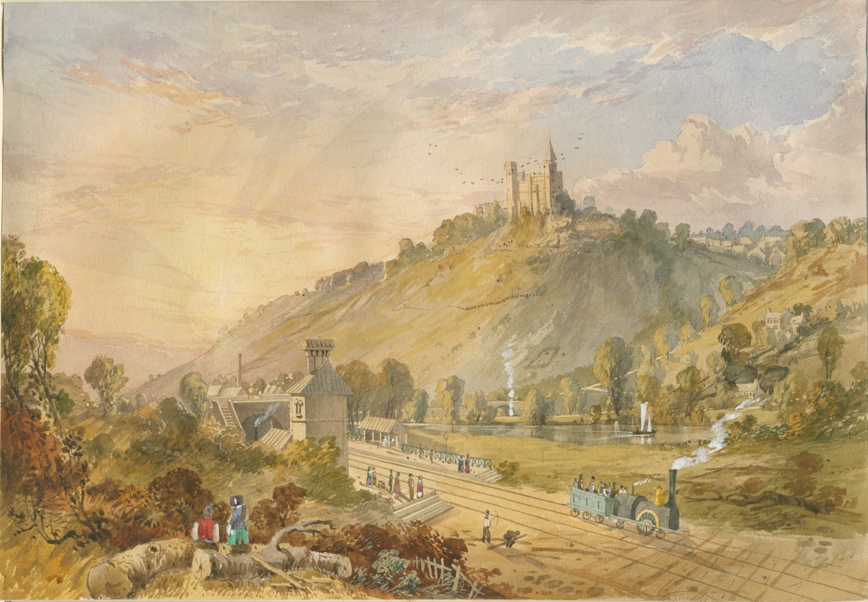 Alton - Från järnvägsstationen: akvarellmålning och [c 1830-1840] av Lewis John Wood