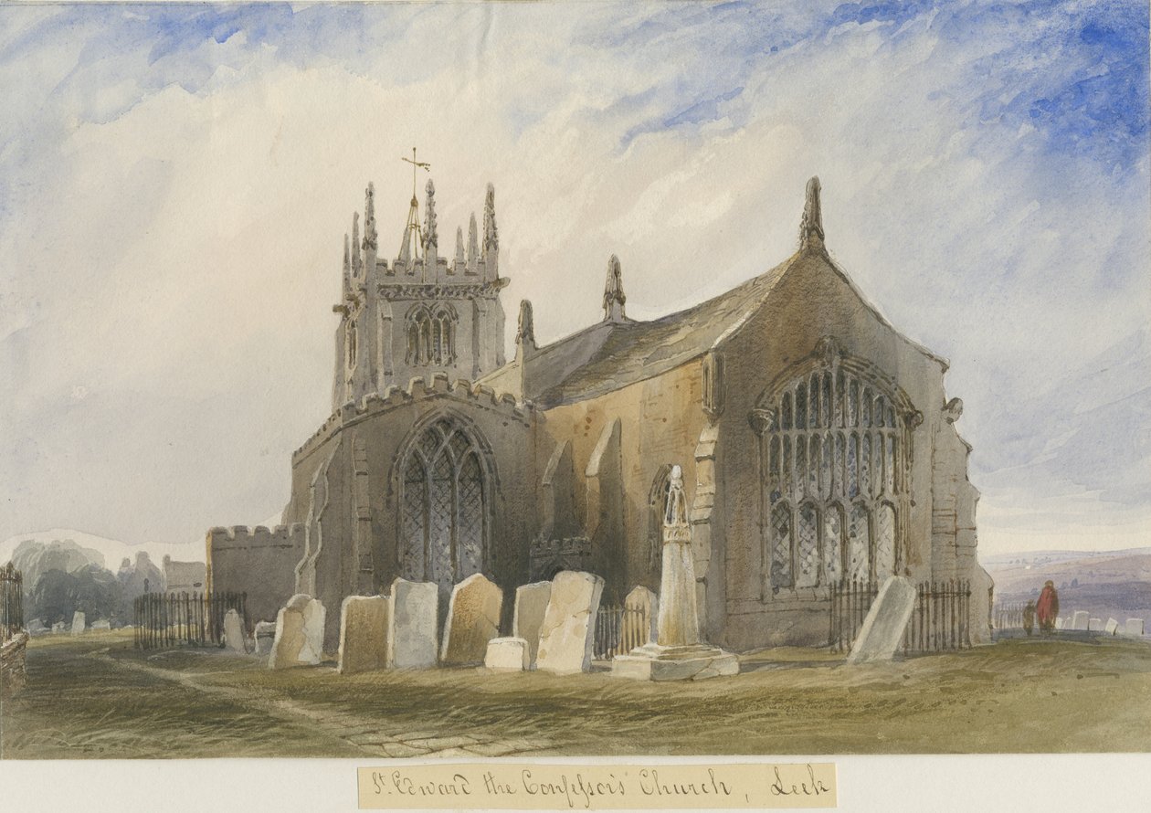 Purjolökskyrka: akvarellmålning och [c 1830-1840] av Lewis John Wood