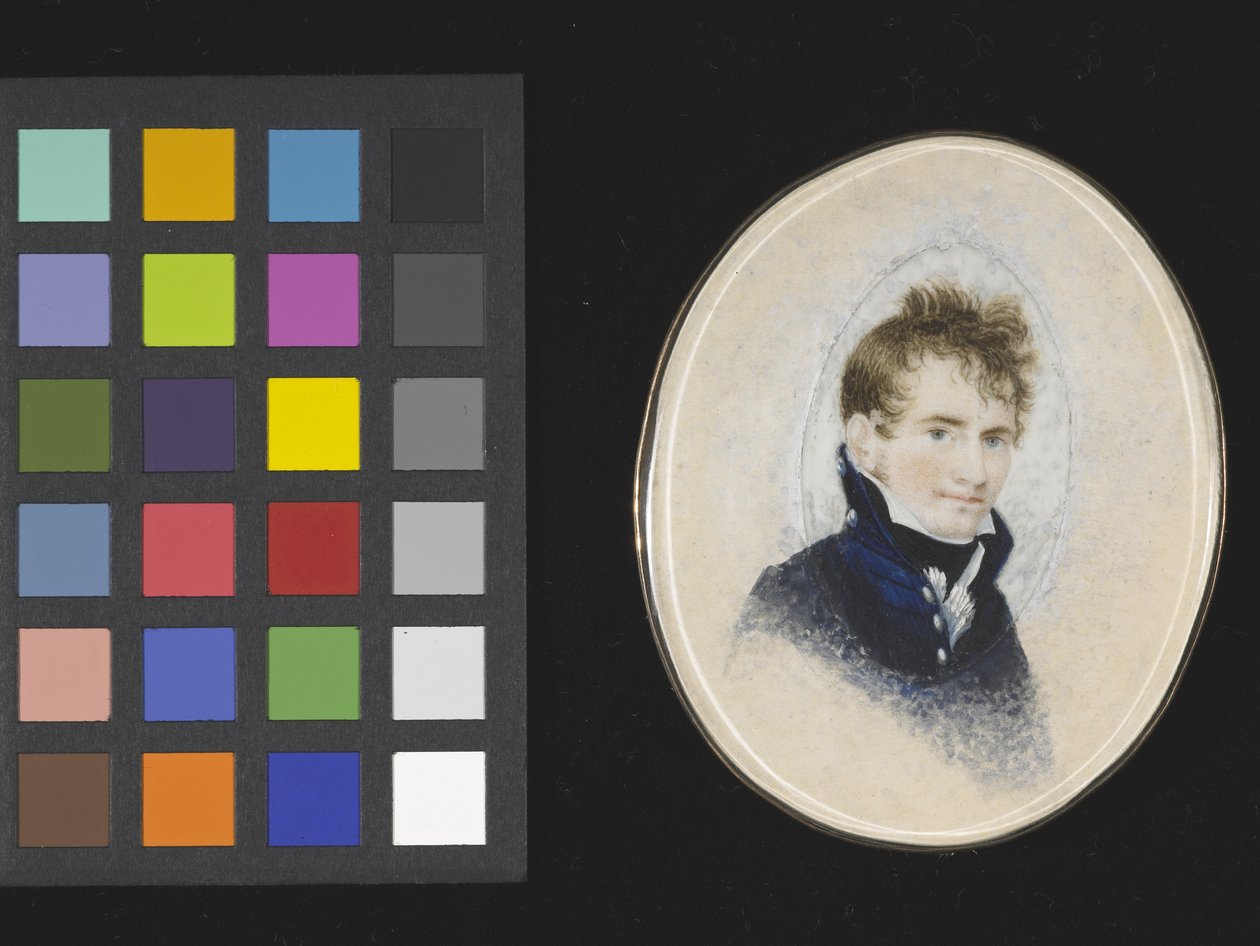 Porträtt av Paul Peckham, ca 1810-1820 (akvarell på elfenben) av Lewis Peckham