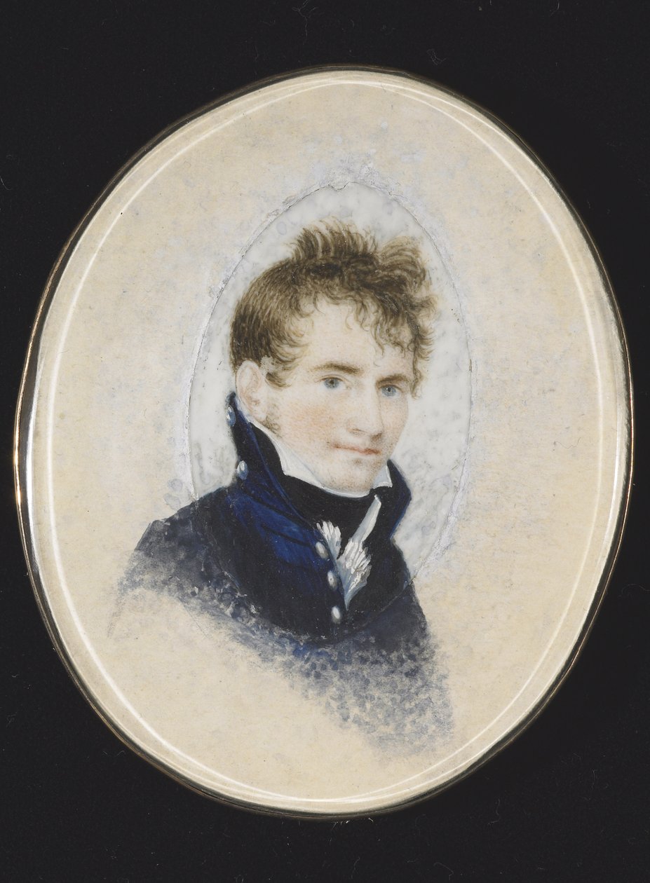 Porträtt av Paul Peckham, ca 1810-20 (akvarell på elfenben) av Lewis Peckham