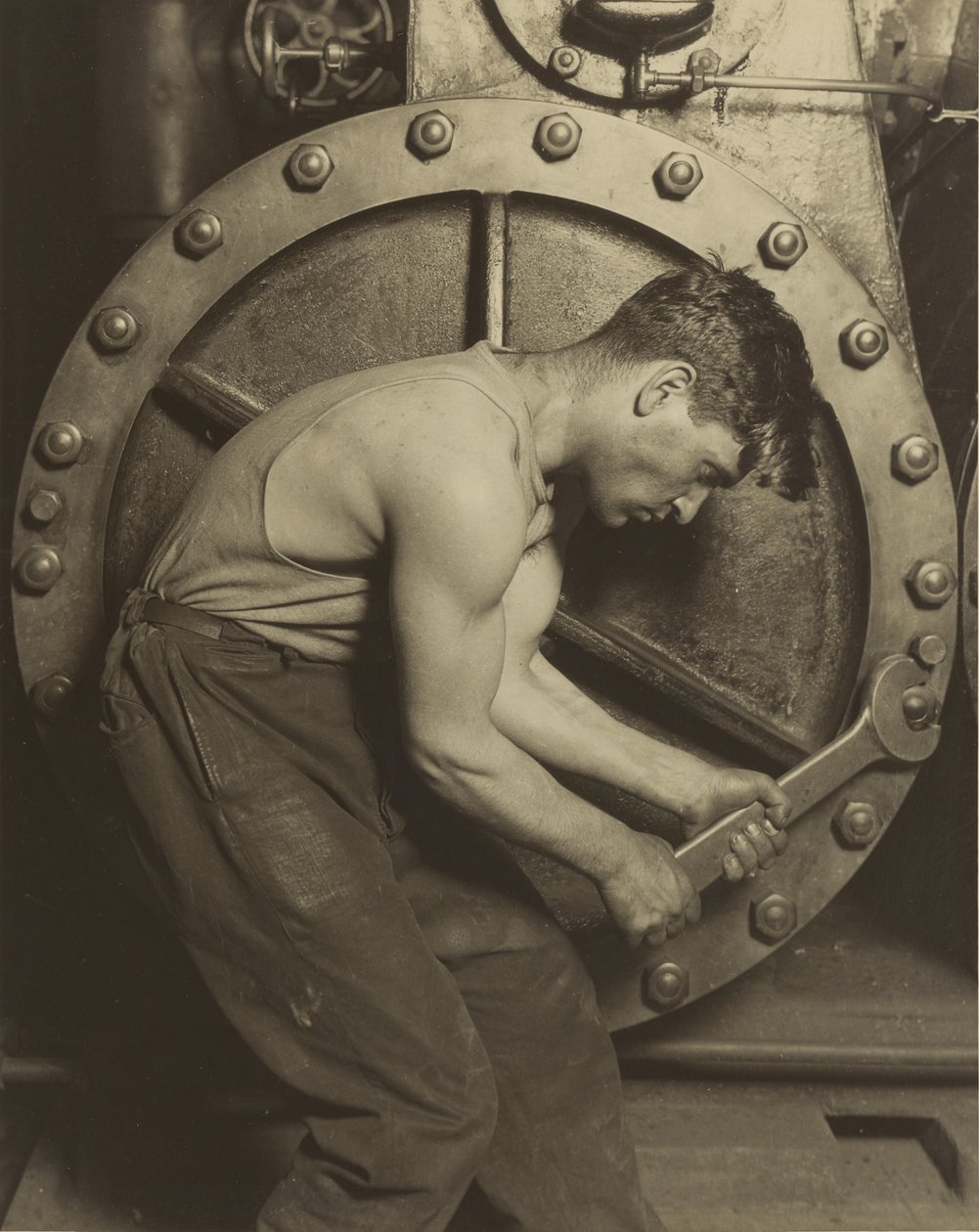 Mekaniker och ångpump av Lewis W. Hine