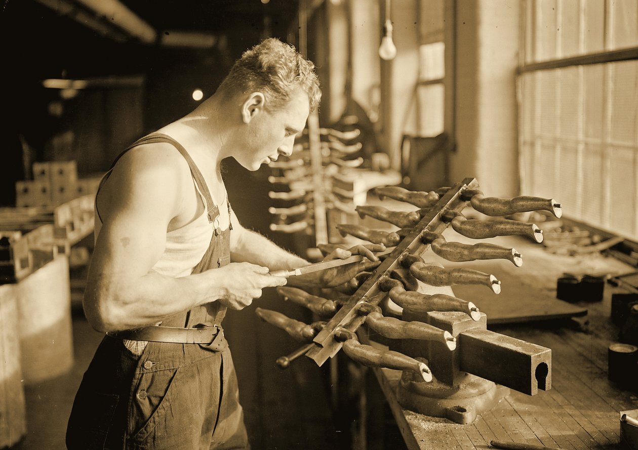 Fabriksarbetare på Paragon Rubber Company, Massachusetts. 1936 av Lewis Wickes Hine