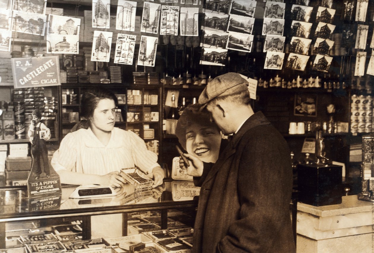 Mary Creed, 14 år, säljer cigarrer, ca 1930 av Lewis Wickes Hine