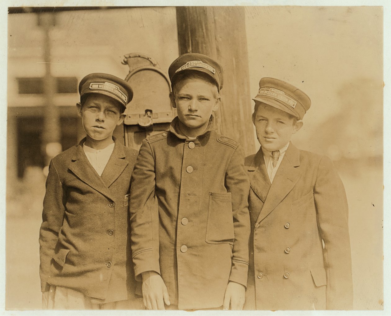 Messenger-pojkar i Jacksonville, Florida, 1913 av Lewis Wickes Hine
