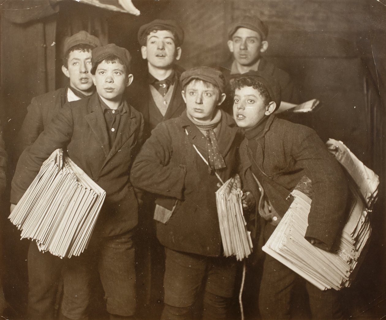 Tidningspojkar av Lewis Wickes Hine