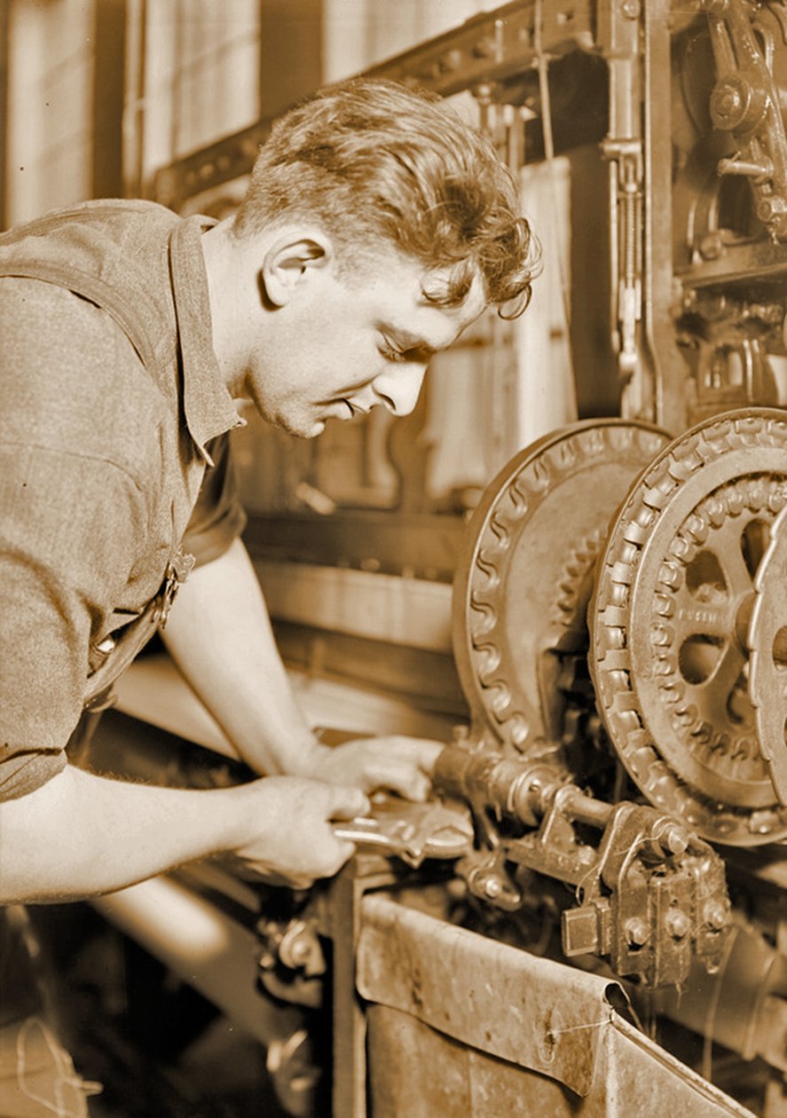 Porträtt av en kraftfull mekaniker, ca 1924 av Lewis Wickes Hine