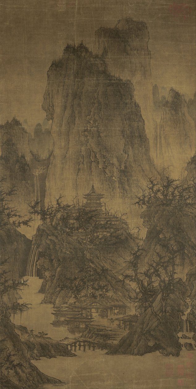 A Solitary Temple Amid Clearing Peaks av Li Cheng