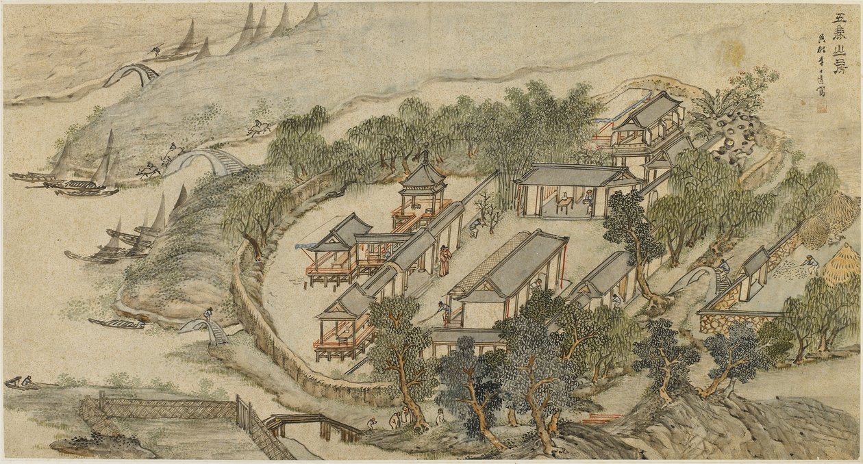 The Five Deer Hermitage, tidigt 1600-tal. av Li Shida