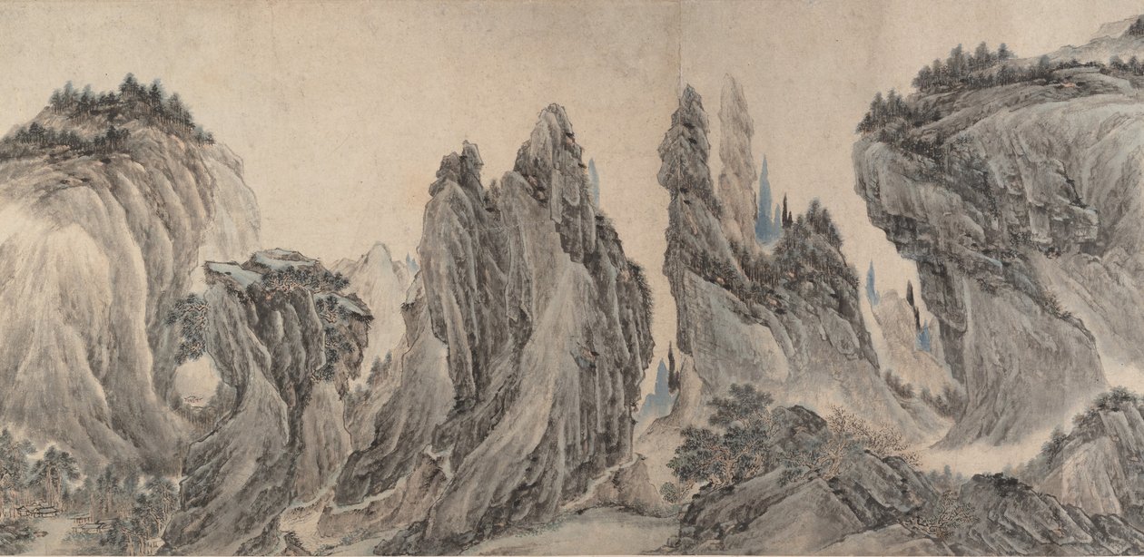 landskap efter dong yuan, jura N, MA yuan och X IA GUI, datum definieras som 1655. av Li Zai