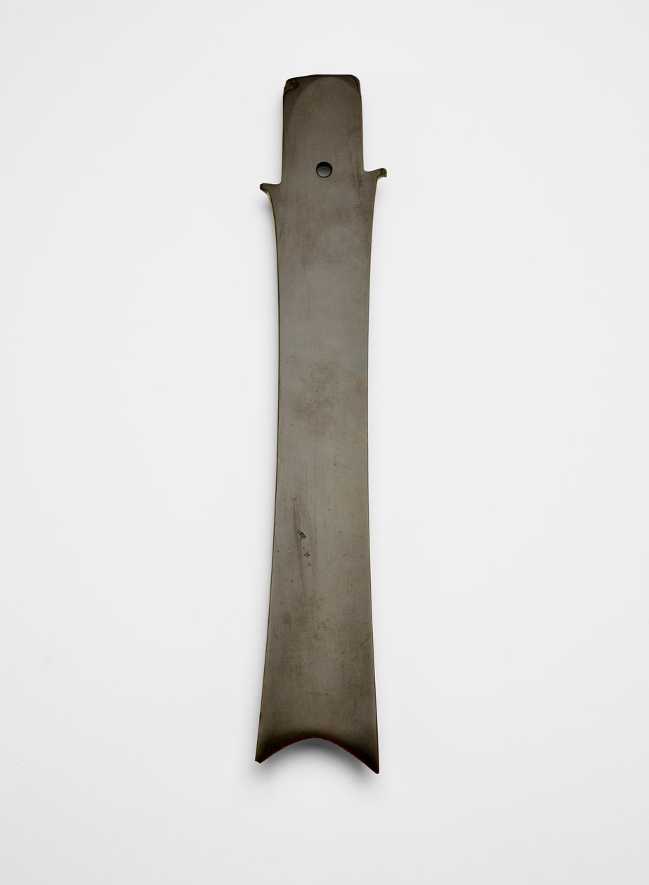 Gaffelblad (zhang 璋), ca 2000-1700 f.Kr. (jade, nefrit) av Liangzhu culture