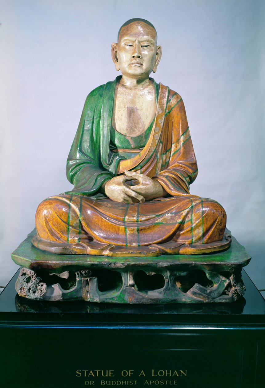 Stengods Luohan, Liao-dynastin, (glaserat stengods) av Liao Dynasty Chinese School