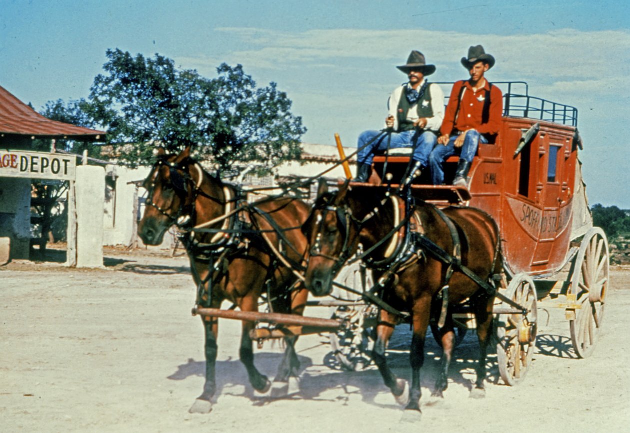En restaurerad diligens i Alamo Village, Brackettville, Texas (foto) av Unbekannt Unbekannt