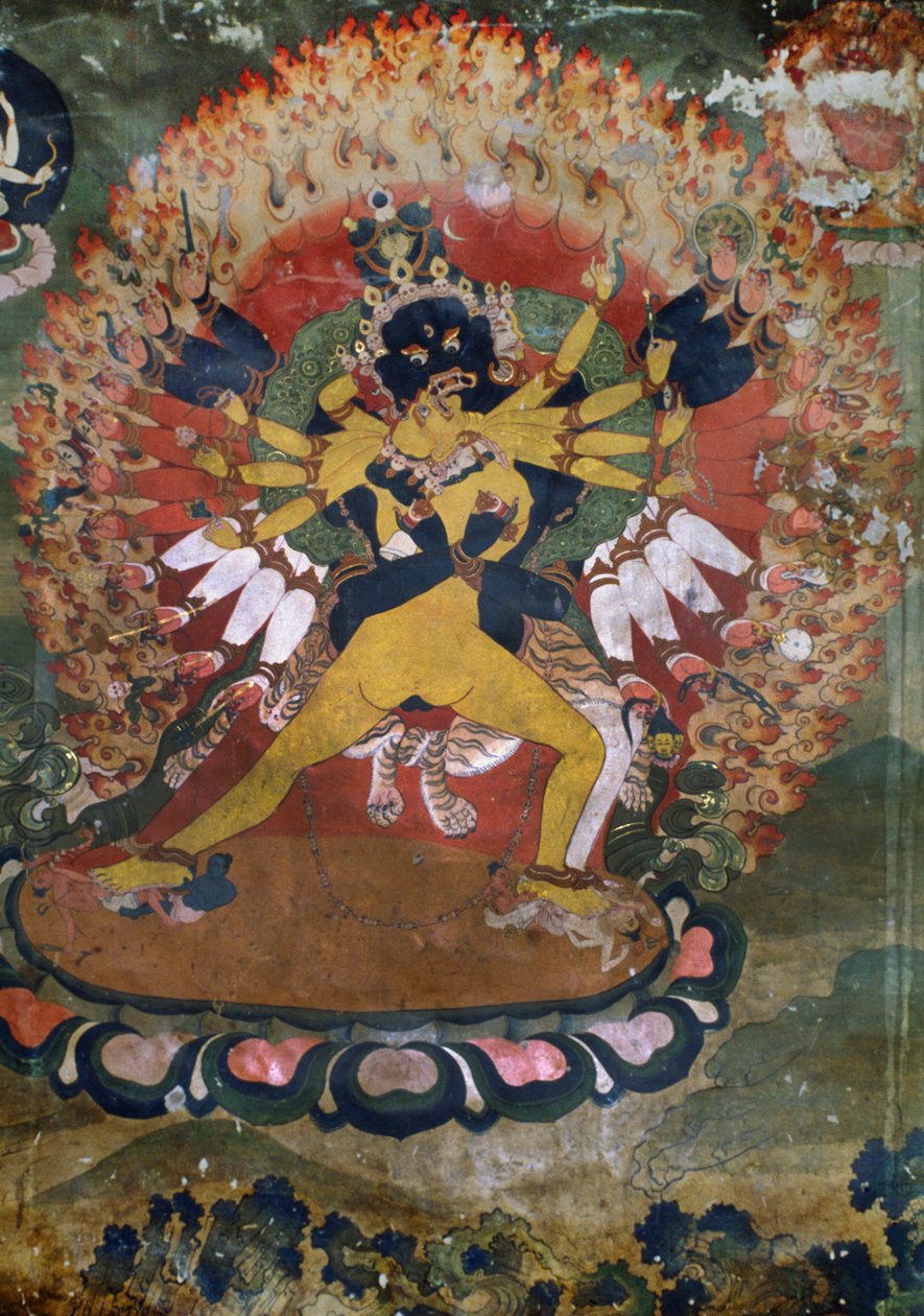 Gamla väggmålningar från Lamaist Monastery of Hemis, Ladakh, Indien av Unbekannt Unbekannt