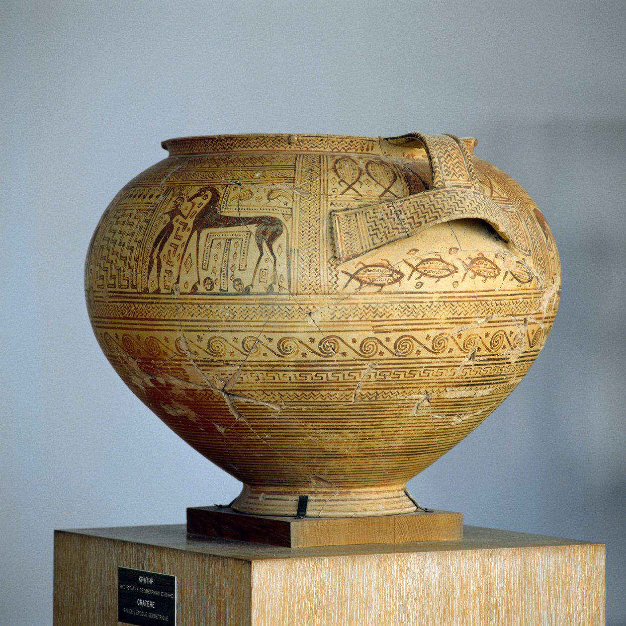 Argive krater med geometriska dekorationer, diameter 50 cm, grekisk civilisation, 800-talet f.Kr. av Unbekannt Unbekannt