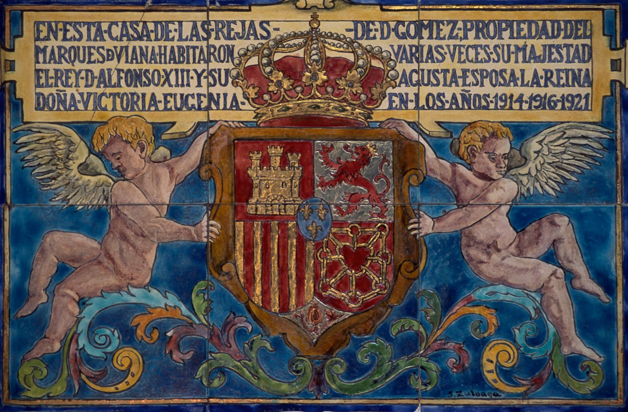 Vapensköld, detalj från Viana Palace, Cordoba, Andalusien. Detalj. Spanien. 1900-talet. av Unbekannt Unbekannt