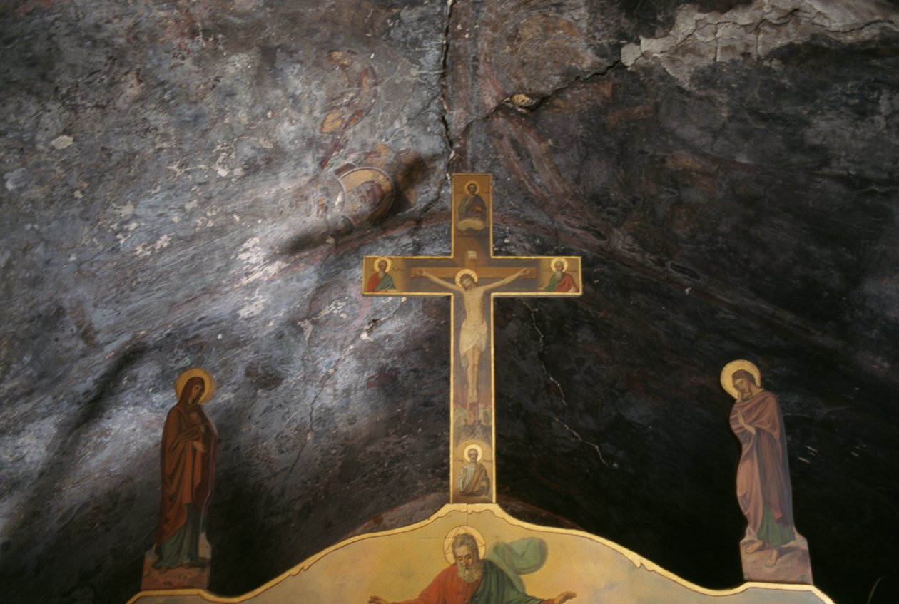 Krucifix i Agios Mamas kyrka, Kantanos, Kreta, Grekland (foto) av Unbekannt Unbekannt