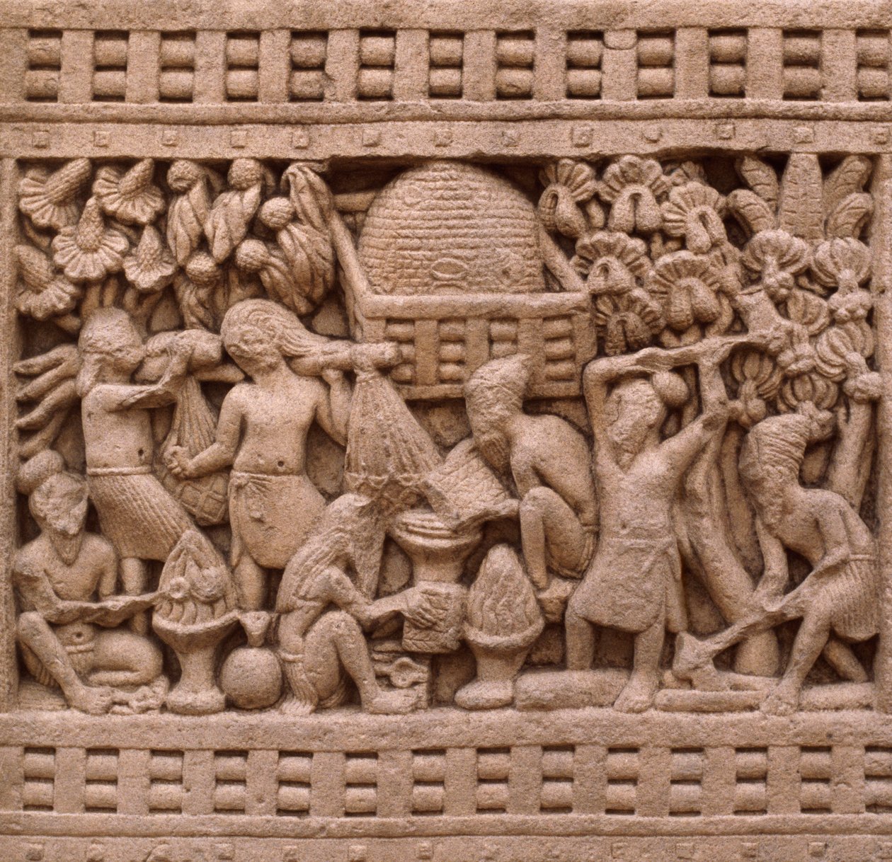 Detalj av den östra sidan av Stupan I i Sanchi (UNESCOs världsarvslista av Unbekannt Unbekannt